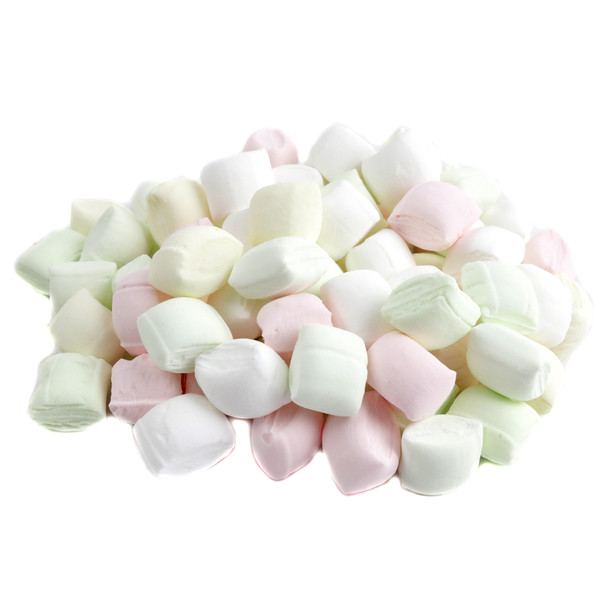 Pastel After Dinner Mints, approximately 375 per pound, sweet melt-in-your-mouth pillow candy.