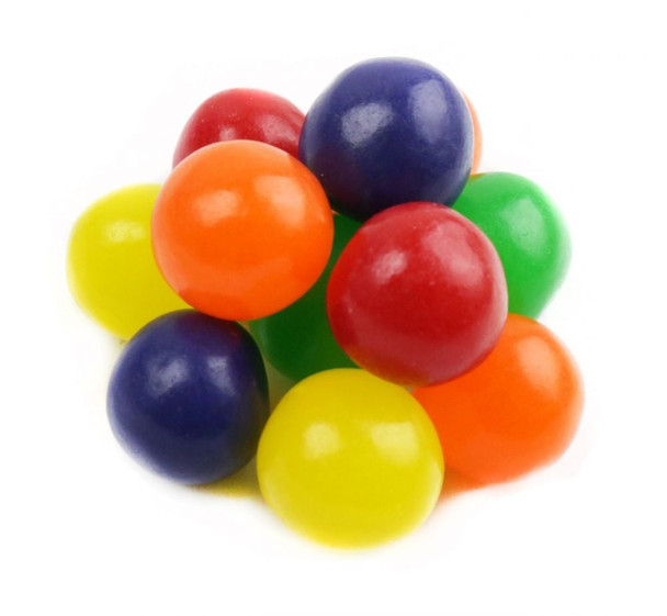 Jelly Belly Assorted Fruit Sour Balls, colorful green, yellow, orange, red, purple sour chew candies, 155+ per pound.