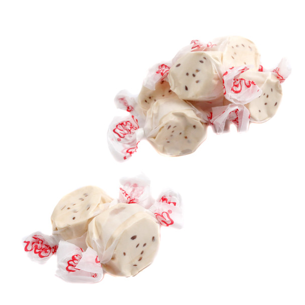 Taffy Town Salt Water Taffy, Chocolate Chip Cookie flavor. Chewy, gluten-free, approx 65 pieces per pound.