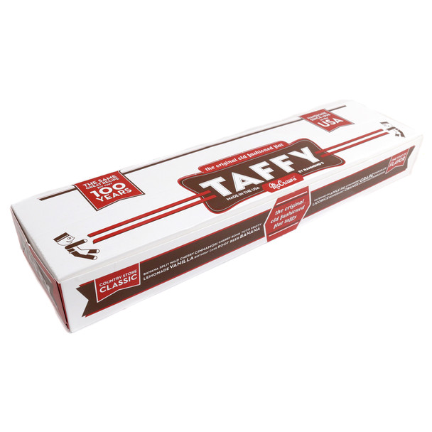 24 McCraw's Giant Flat Taffy pieces, individually wrapped, assorted colors, large 12-inch retro old-fashioned candy.