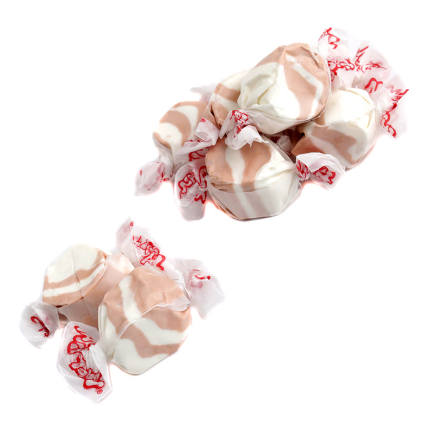 Taffy Town Coconut Salt Water Taffy, approximately 65 white chewy pieces per pound.