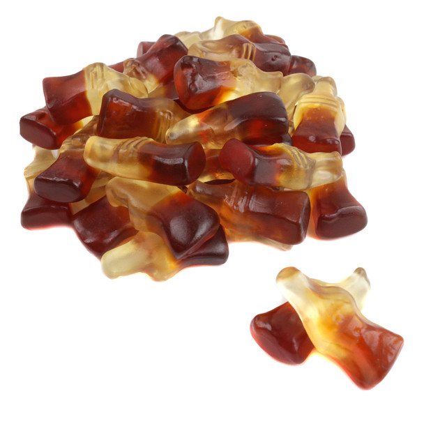 image of haribo gummy happy cola bottles small size candy soda