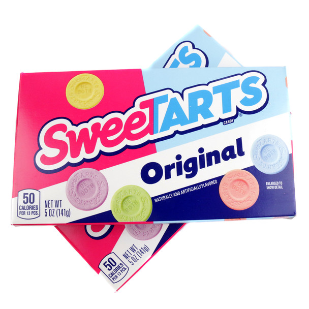 SweeTarts Movie Box 10 Pack, 10 5oz boxes of rainbow colorful, sweet, tart, fruity bite-sized candies.