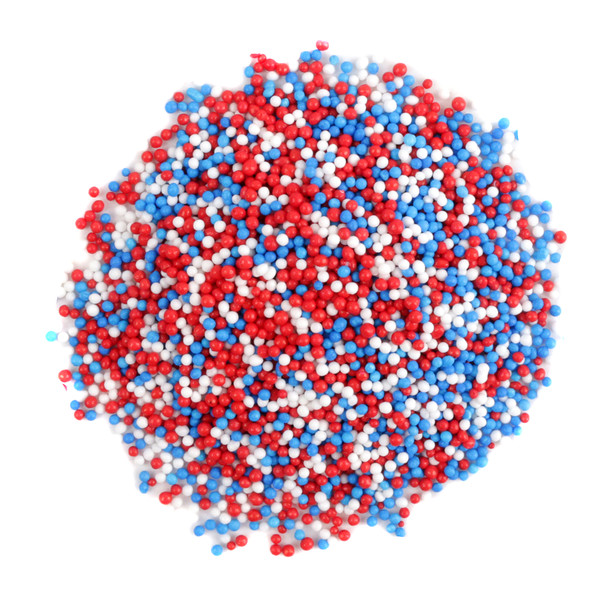 image of patriotic nonpareil sprinkles baking candy dessert toppings th of july red white and blue nonpareils