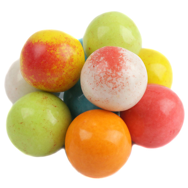 Dubble Bubble Lightning Bolts sour gumballs in assorted neon colors.