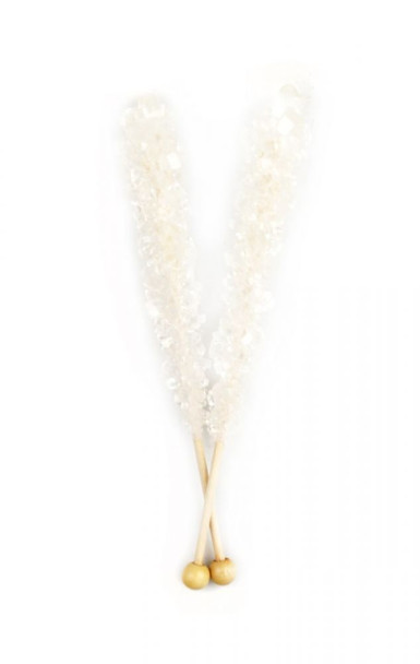 36 white rock candy sticks, individually wrapped, 6.5 inches long, perfect for weddings & baby showers.
