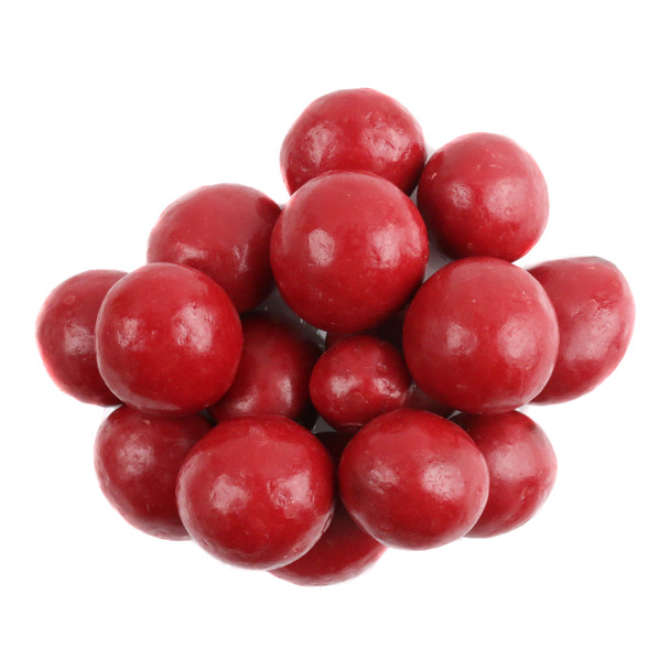 Indulgent shiny red milk chocolate covered tart cherries, sweet and tangy Valentine's Day candy.