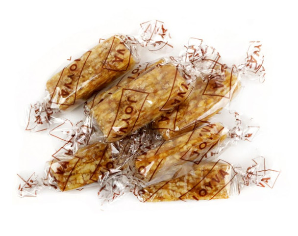 Joyva Sesame Honey Candy, golden crunchy bars with sesame seeds, individually wrapped, approximately 80 pieces.