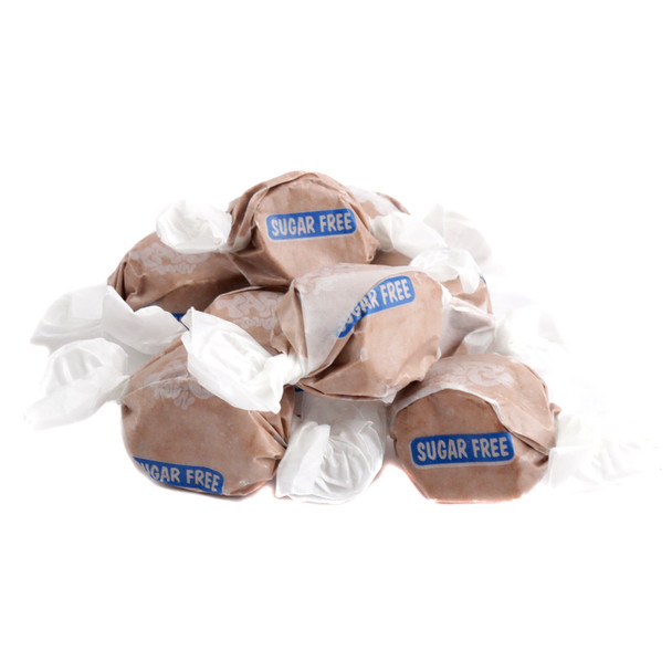 Sugar Free Salt Water Taffy Chocolate, chewy brown candy, approx 65 pieces per pound.