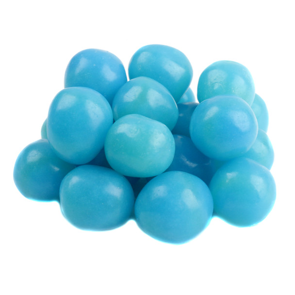 Bright blue Wild Berry Blue Chewy Sour Balls, tangy, sour, approx 95 per pound, from Sweets Candy Company.