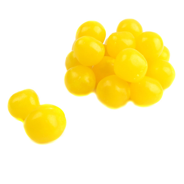 image of lemon chewy sour candy balls bulk unwrapped yellow