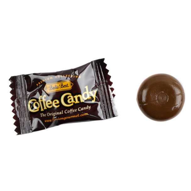 Balis Best Coffee Candy, individually wrapped, rich brown pieces, approximately 120 per pound.
