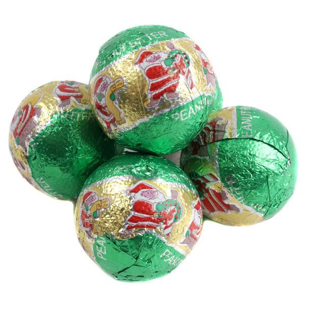 image of chocolate peanut butter kringles bulk chocolates foil wrapped christmas candy palmer