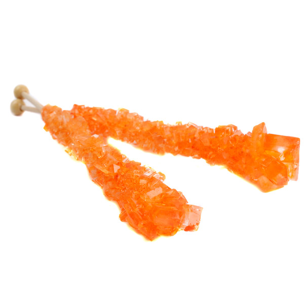 image of orange rock candy sticks wrapped 12 piece