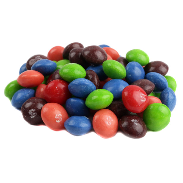 Wild Berry Skittles, strawberry, berry punch, wild cherry, melon berry, raspberry, crunchy, chewy, approx 440 per pound.