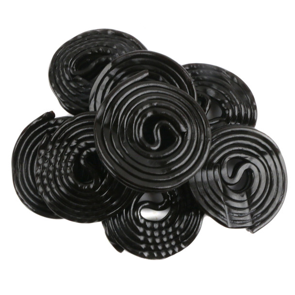 image of black licorice wheels