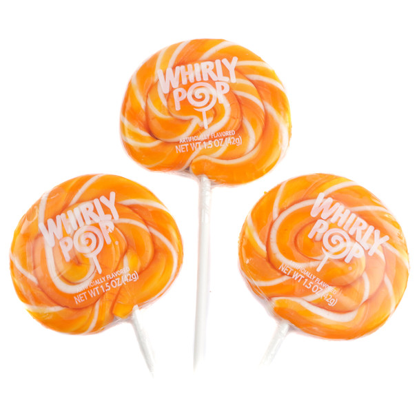 image of orange swirly pops whirly carnival candy