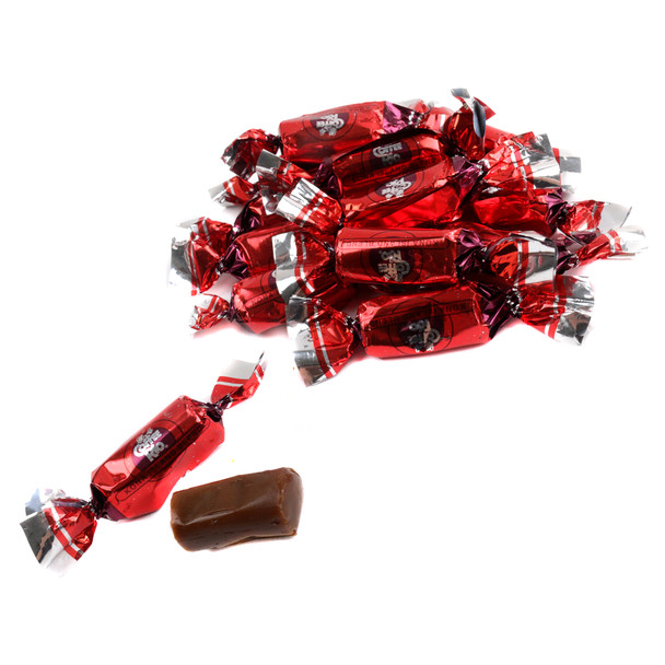Coffee Rio Kona Blend hard coffee candy, rich brown, 87 pieces per pound, authentic Hawaiian coffee flavor.