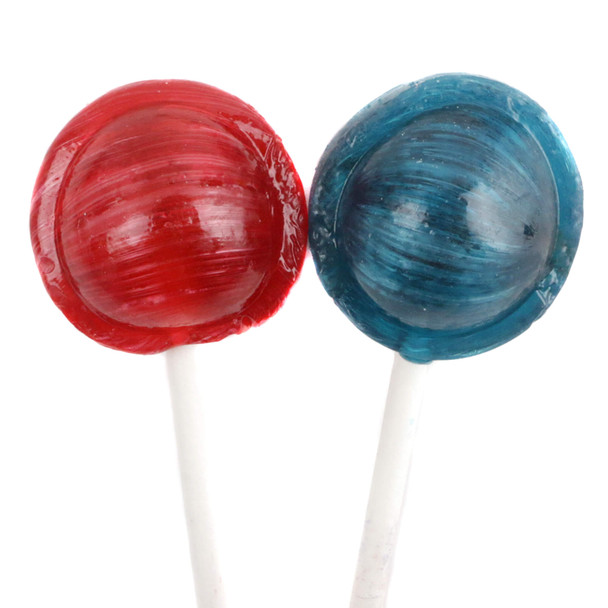 Red and Blue Patriotic Tootsie Pops, Blue Raspberry and Cherry lollipops, approx 24 per pound for 4th of July.