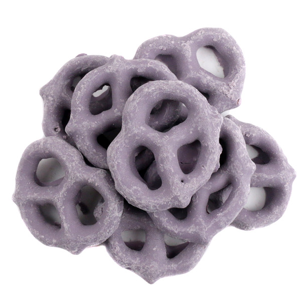 image of mini raspberry yogurt pretzels candy purple covered dessert toppings