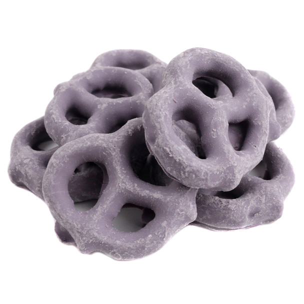 image of mini raspberry yogurt pretzels candy purple covered dessert toppings