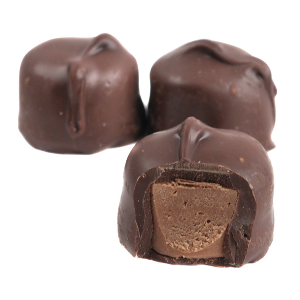 Ashers Milk Chocolate Butter Creams, 30 per pound, rich brown chocolate exterior, smooth creamy chocolate filling.