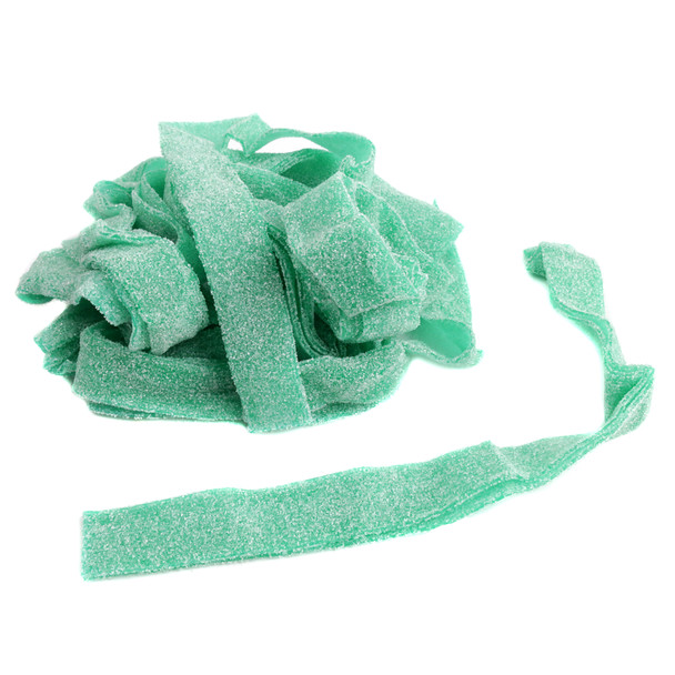 image of dorval sour candy power belts green apple bulk unwrapped