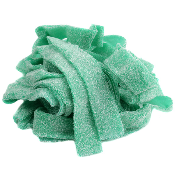 image of dorval sour candy power belts green apple bulk unwrapped