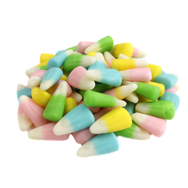 Bright pastel Easter Candy Corn, blue, green, pink, yellow. Approx. 400 pieces per pound.