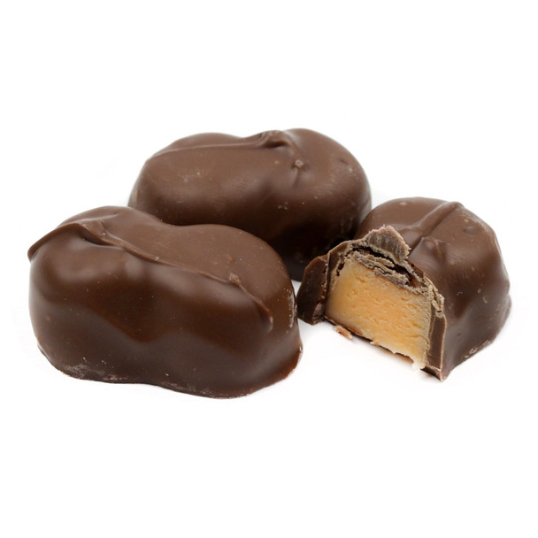 Ashers Milk Chocolate Orange Creams, rich brown milk chocolate covering sweet orange cream, approx. 31 pieces per pound.