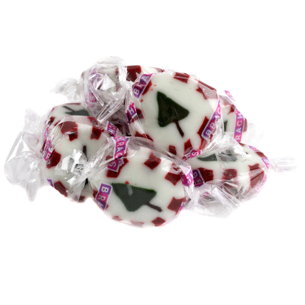 Brach's Peppermint Christmas Jelly Nougats, soft creamy sweet-mint candy, approx 87 pieces per pound.
