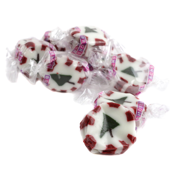 Brach's Peppermint Christmas Nougats, soft, creamy, sweet-mint flavored candy, traditional holiday treat, approximately 87 per pound.