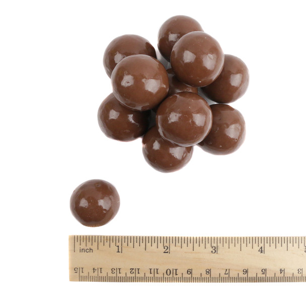 Creamy, rich brown, triple-dipped milk chocolate malt balls, unwrapped, bulk.