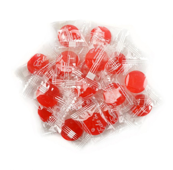Eda's Grapefruit Sugar Free Hard Candy, tangy pink-orange pieces, approximately 80 per pound.