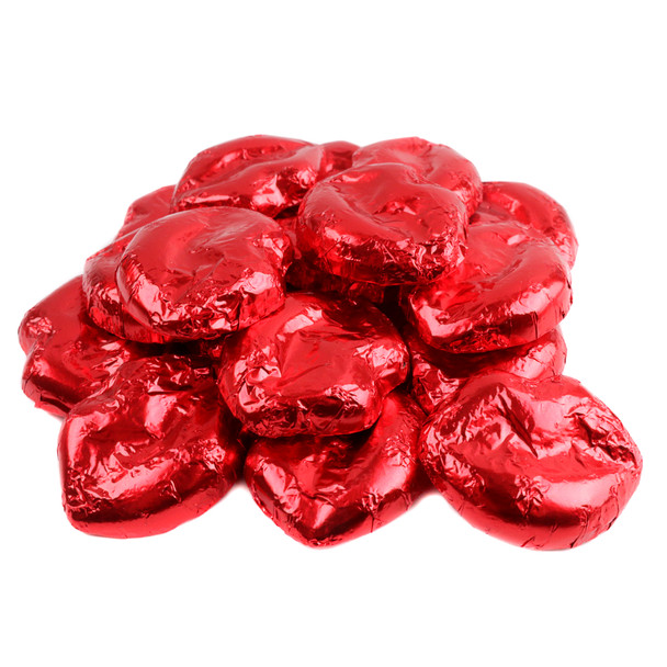 Miniature milk chocolate lips, individually wrapped in bright red foils, approximately 60 pieces per pound, Valentines candy.