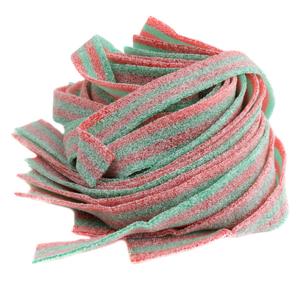 image of dorval sour candy power belts strawberry apple bulk unwrapped christmas