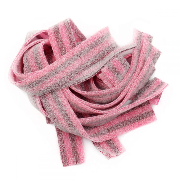 image of dorval sour candy power belts raspberry cherry bulk unwrapped red