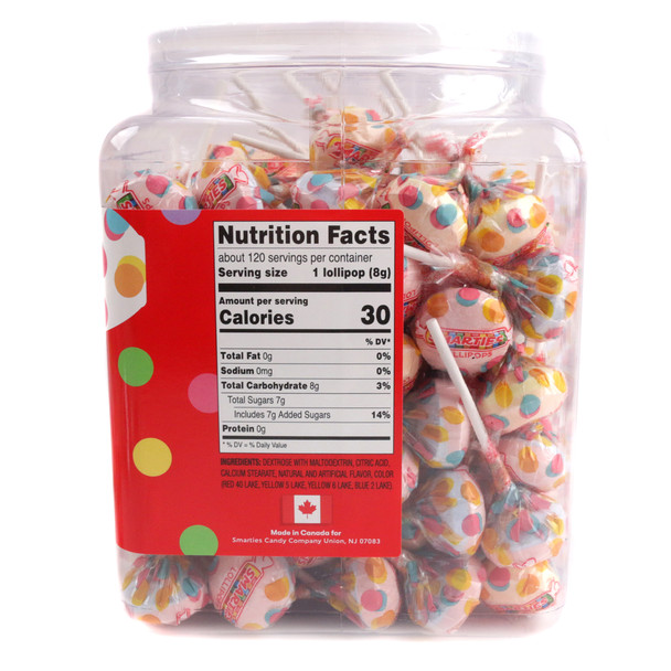 Smarties Lollies, 120 individually wrapped pastel lollipops. Vegan, gluten-free, great for Halloween, parades.