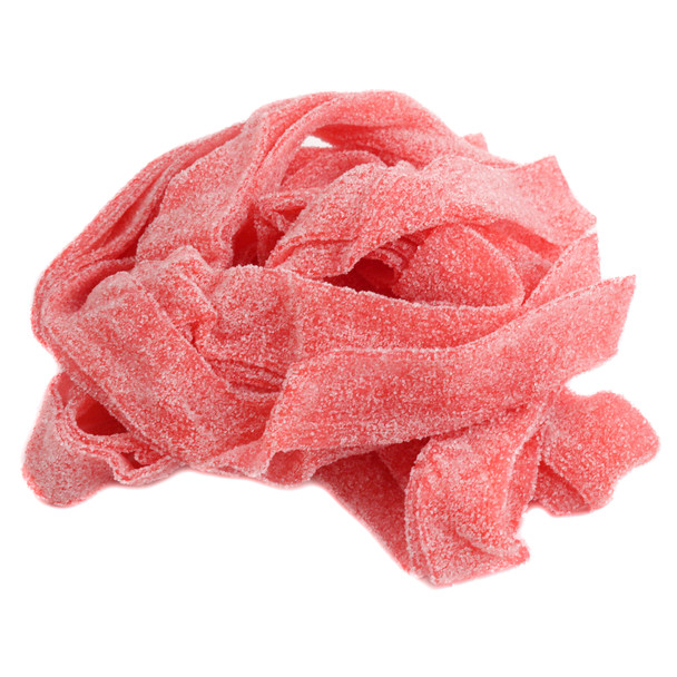 image of strawberry sour candy belts dorval pink bulk unwrapped
