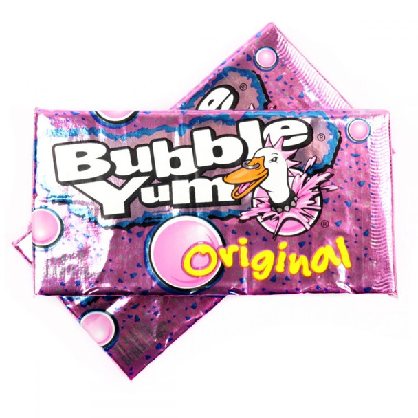 Bubble Yum Original pink bubble gum, 12 Big Packs, 10 pieces per pack, classic chewy flavor.