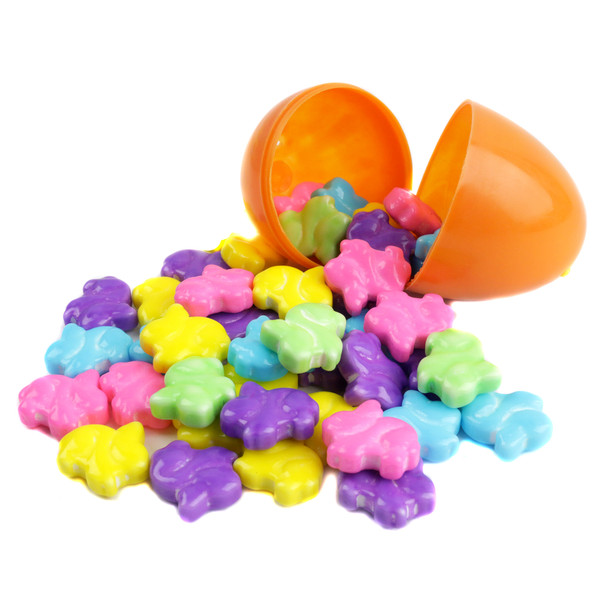 Vibrant pastel candy bunnies, approx 1/2'' tall, ideal for Easter baskets. Over 390 small Easter candies per pound.