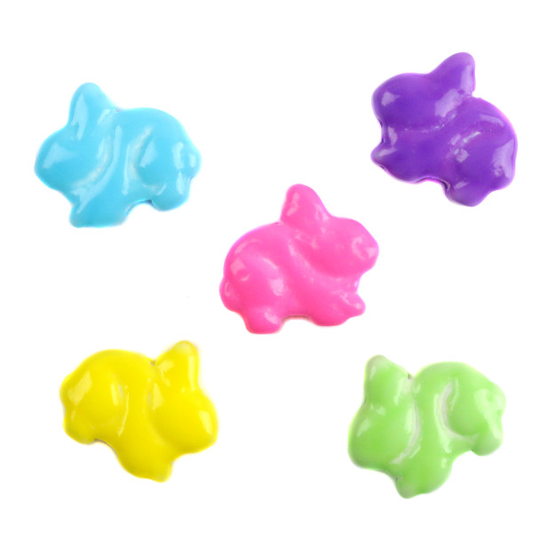 Vibrant, colorful, pastel Easter candy bunnies, 1/2'' tall. Approx. 390 pressed candies per pound.