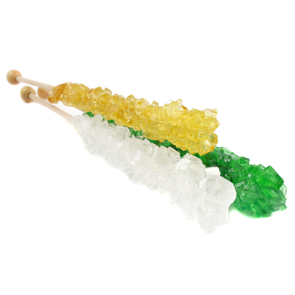 image of st patrick day rock candy sticks wrapped gold and green stpatricks