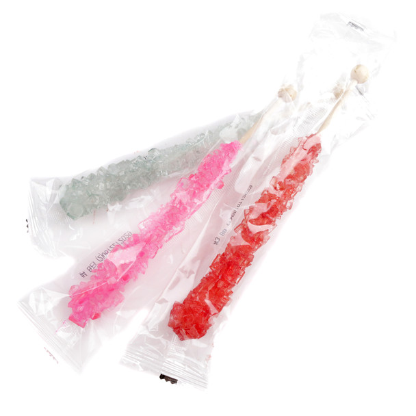 image of valentine candy mix rock sticks wrapped pink red