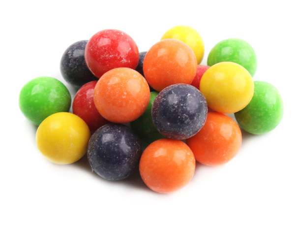Bulk Everlasting Gobstoppers Jawbreakers, vibrant rainbow colored round candies, many layers changing colors & flavors.