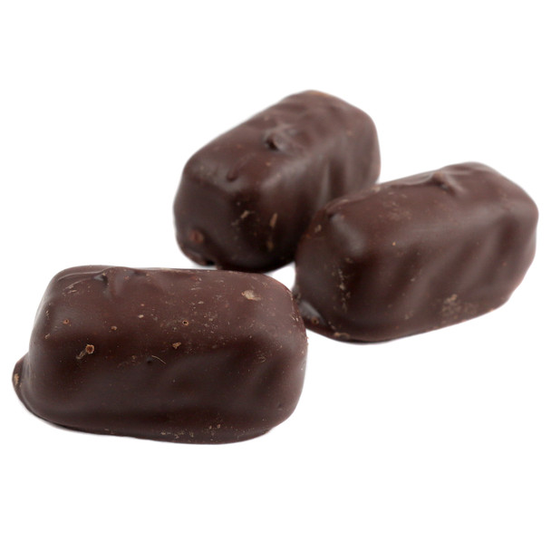 Ashers sugar-free dark chocolate raspberry jelly candies, approx. 30 pieces, rich dark chocolate color, glossy finish.