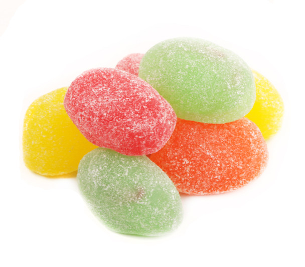 Vibrant rainbow mini egg-shaped Jelly Eggs candy, chewy and fruity, ideal Easter treat.