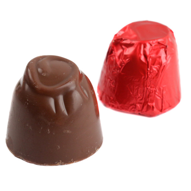 Ashers Rich Milk Chocolate Covered Cherry Cordials, vibrant red foil-wrapped, approx. 31 per pound.