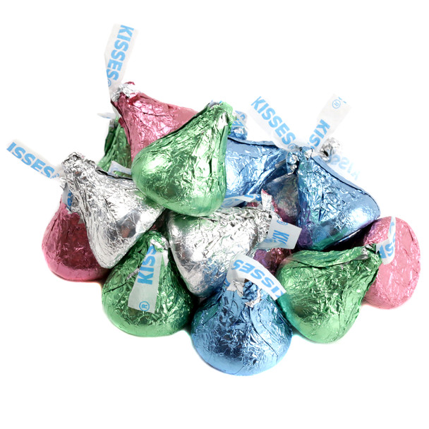 Easter Hershey Kisses, bulk pastel colored chocolate candy, perfect for Easter baskets.