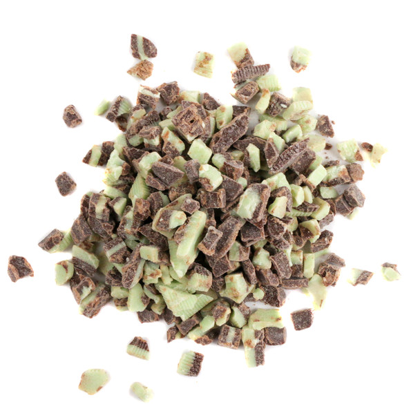 Andes mint chocolate baking chips, 1 pound, 2 cups. Distinctive green and dark brown chips, ideal for cookies, cakes, desserts.